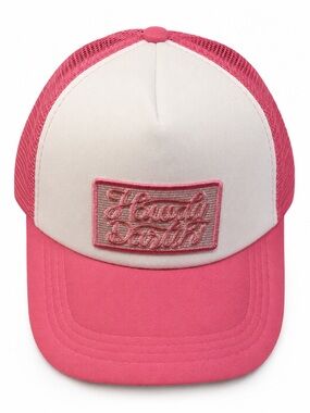 Hand Crafted Pink and White Trucker Hat